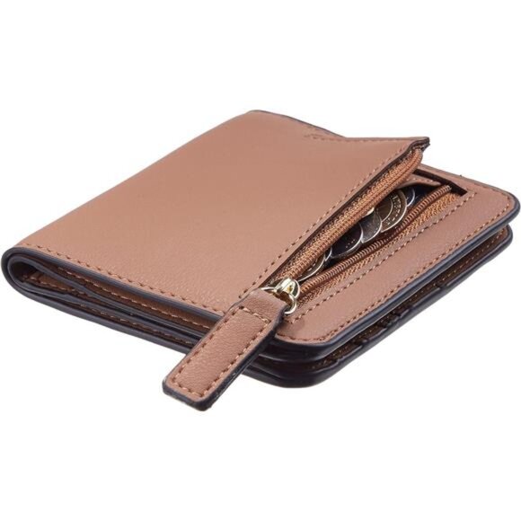 Slim Bifold Credit Card Holder, Brown - Picture 2 of 6